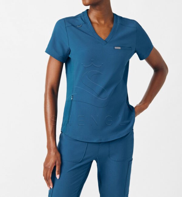 Medical Professional V-Neck Top with Dual Pockets | Moisture-Wicking Stretch Fabric | Healthcare Uniform Solutions