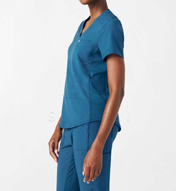 Medical Professional V-Neck Top with Dual Pockets | Moisture-Wicking Stretch Fabric | Healthcare Uniform Solutions