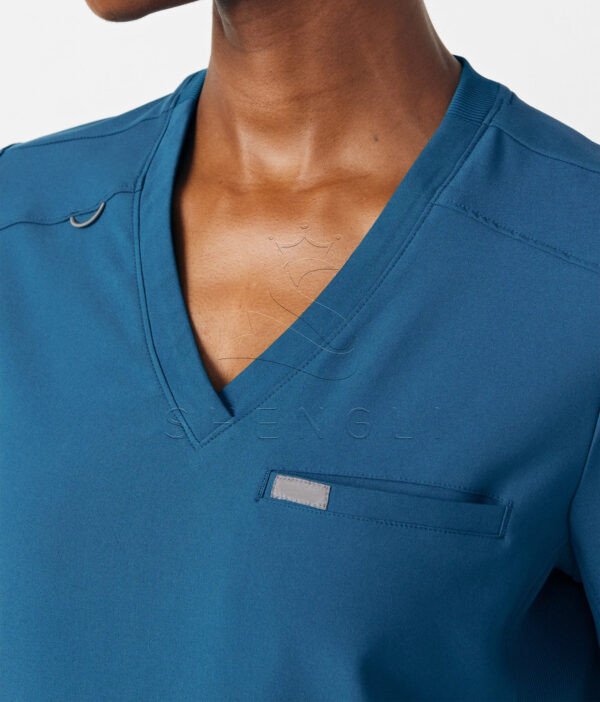 Medical Professional V-Neck Top with Dual Pockets | Moisture-Wicking Stretch Fabric | Healthcare Uniform Solutions