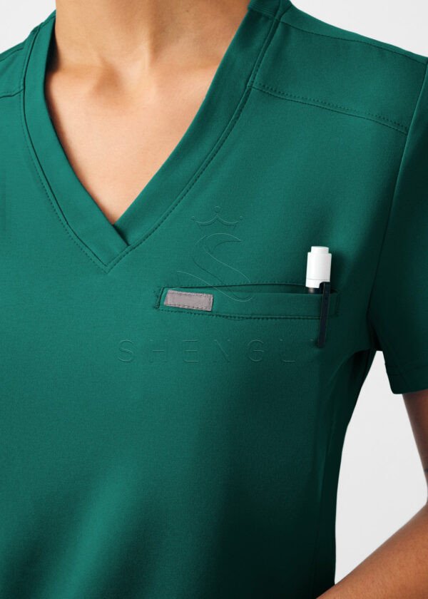 LT101-HUNT-M_03 Functional Healthcare Top with Dual Front Pockets | Women's Medical Uniform | Moisture-Wicking Fabric
