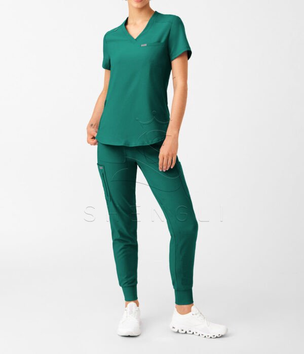 LT101-HUNT-M_04 Functional Healthcare Top with Dual Front Pockets | Women's Medical Uniform | Moisture-Wicking Fabric
