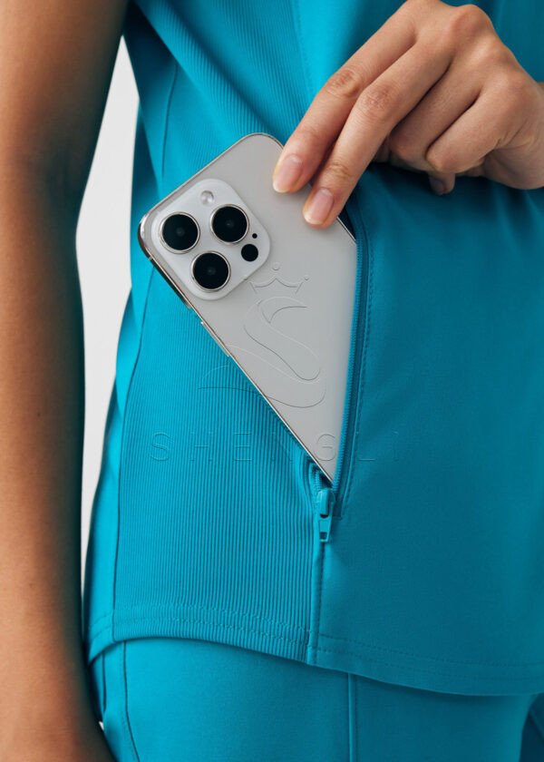 Women's V-Neck Scrub Top with Dual Front Pockets | Moisture-Wicking Medical Uniform | Custom OEM Service