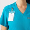 Women's V-Neck Scrub Top with Dual Front Pockets | Moisture-Wicking Medical Uniform | Custom OEM Service
