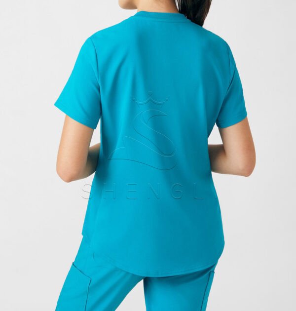 Women's V-Neck Scrub Top with Dual Front Pockets | Moisture-Wicking Medical Uniform | Custom OEM Service