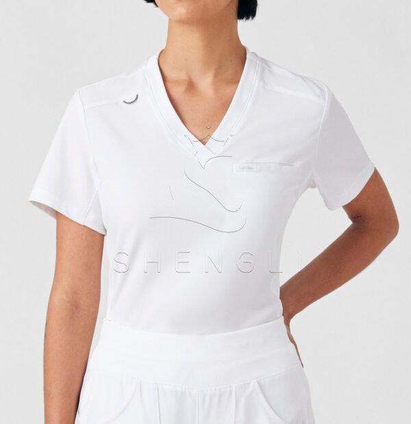 Medical Professional V-Neck Tunic | Women's Healthcare Uniform with Dual Pockets | OEM Manufacturing