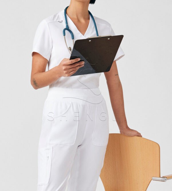 Medical Professional V-Neck Tunic | Women's Healthcare Uniform with Dual Pockets | OEM Manufacturing