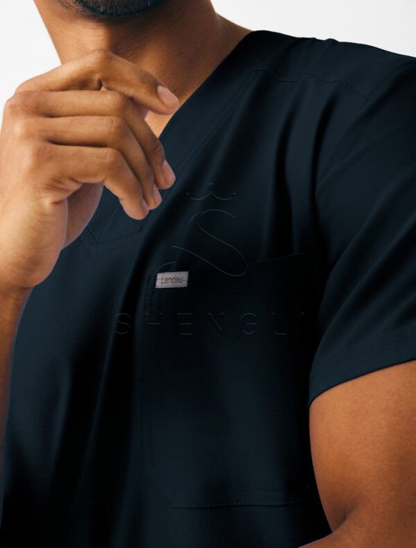 Modern V-Neck Medical Top with Four-Pocket Design | Eco-Friendly Hospital Wear