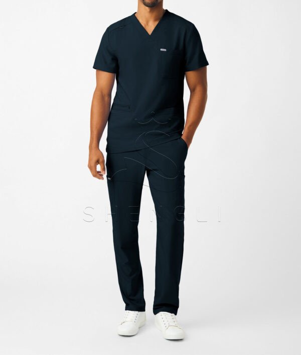 Modern V-Neck Medical Top with Four-Pocket Design | Eco-Friendly Hospital Wear