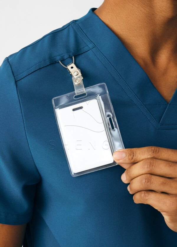 LT110-CARB-M_02 Premium V-Neck Medical Top | 4-Pocket Healthcare Uniform | Moisture-Wicking & Eco-Conscious