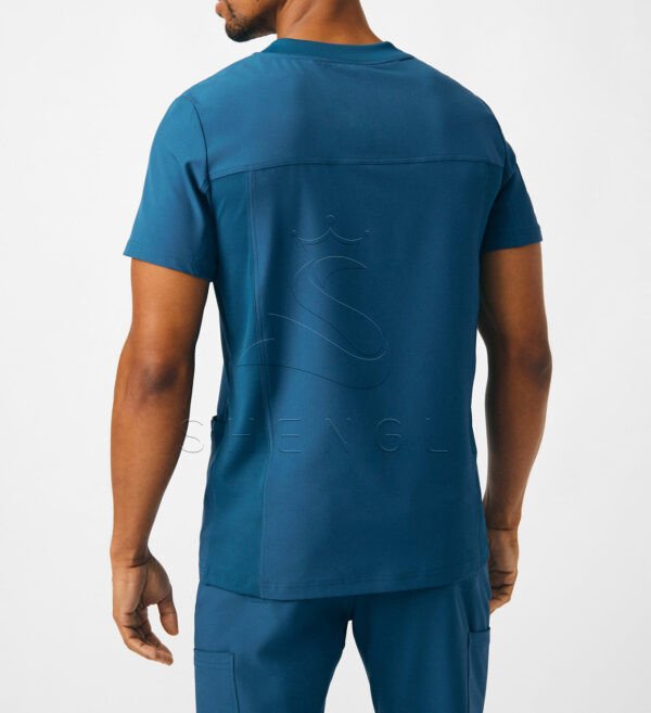 LT110-CARB-M_09 Premium V-Neck Medical Top | 4-Pocket Healthcare Uniform | Moisture-Wicking & Eco-Conscious