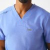 LT110-CEIL-M_02 Lilac V-Neck Medical Top with Four Pockets | Performance Healthcare Uniform | Custom OEM Service
