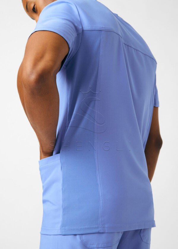 LT110-CEIL-M_09 Lilac V-Neck Medical Top with Four Pockets | Performance Healthcare Uniform | Custom OEM Service