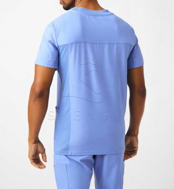LT110-CEIL-M_10 Lilac V-Neck Medical Top with Four Pockets | Performance Healthcare Uniform | Custom OEM Service