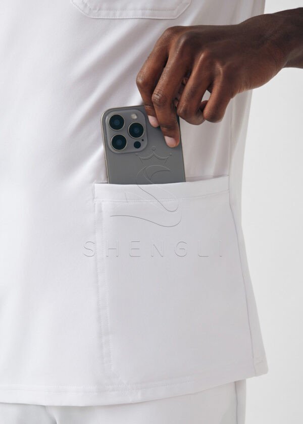 Premium V-Neck Medical Scrub Top with Smart Storage | Eco-Friendly Healthcare Uniform