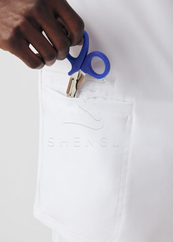 Premium V-Neck Medical Scrub Top with Smart Storage | Eco-Friendly Healthcare Uniform