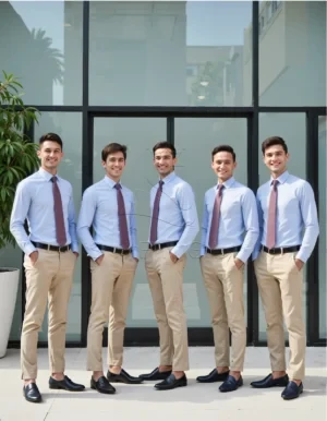 Name_flux_00001_drxti_1763358023 Blue Easy-Care Twill Business Shirt | Regular Fit Anti-Wrinkle | Custom Corporate Program