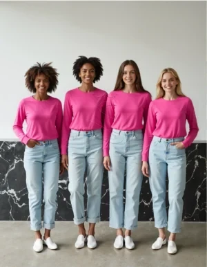 Magenta Pink Puff Sleeve Cotton Knit Top | Custom OEM Manufacturing for Fashion Brands