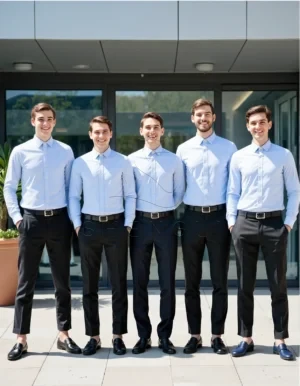 Name_flux_00001_fqtcc_1763360339 Sky Blue Tailored Oxford Shirt | Premium Cotton Button-Down | Corporate Customization