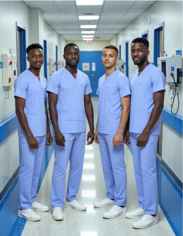 Name_flux_00001_hdvpr_1762417826 Lilac V-Neck Medical Top with Four Pockets | Performance Healthcare Uniform | Custom OEM Service