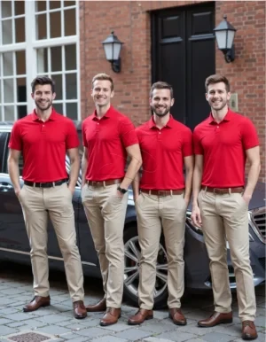 Premium Custom-Fit Polo Shirt | Red Performance Knit | Corporate Branding Solution