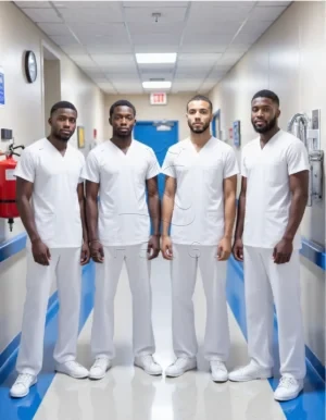 Premium V-Neck Medical Scrub Top with Smart Storage | Eco-Friendly Healthcare Uniform