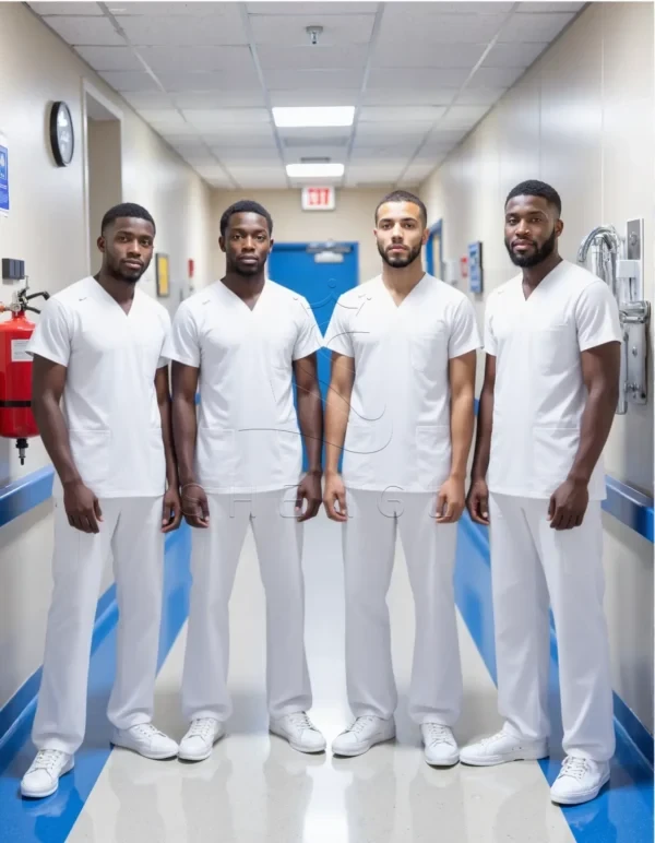 Premium V-Neck Medical Scrub Top with Smart Storage | Eco-Friendly Healthcare Uniform