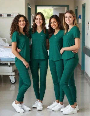 Name_flux_00001_pvpbg_1762508136 Functional Healthcare Top with Dual Front Pockets | Women's Medical Uniform | Moisture-Wicking Fabric