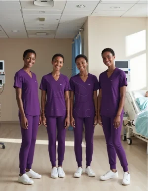Name_flux_00001_rxtjz_1762512504 V-Neck Medical Scrub Top in Purple | Advanced Performance Fabric | Custom Healthcare Uniform