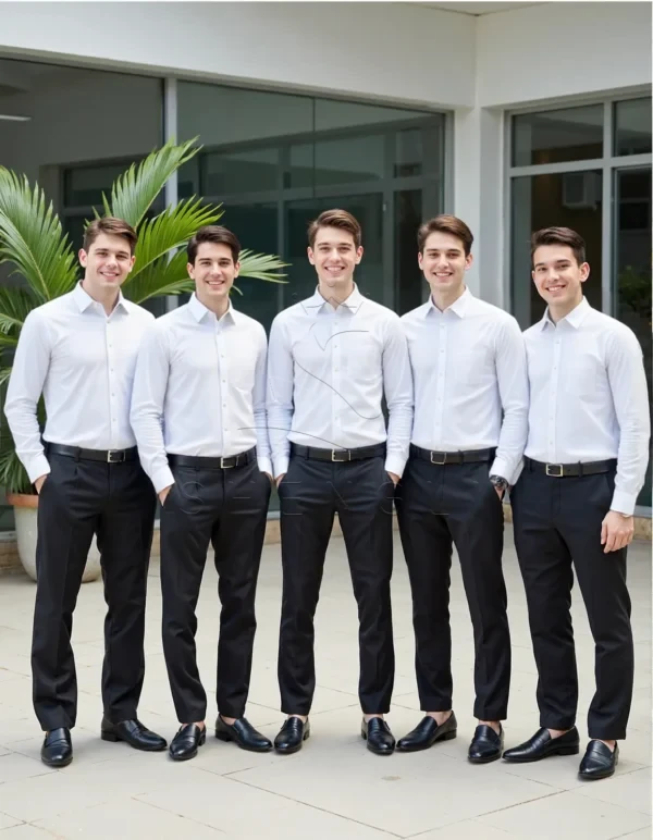 Heritage Oxford Shirt with Stripe Trim | Classic Business Casual Wear | Custom Embroidery Services