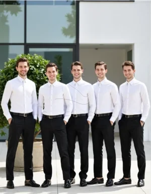 Name_flux_00002_czgsh_1763360559 White Oxford Business Shirt with Button-Down Collar | Bespoke Tailored Fit | Direct Manufacturer