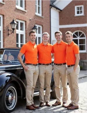 Premium Custom Fit Polo Shirt | Sailing Orange | Corporate Branding Apparel