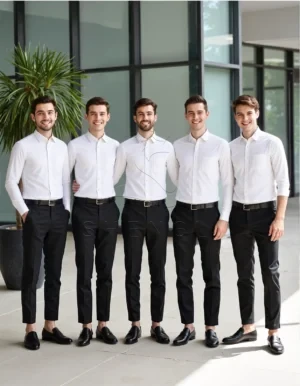 Name_flux_00003_ppebx_1763359286 Sustainable White Oxford Business Shirt | Regular Fit Cotton Shirt | Corporate Customization