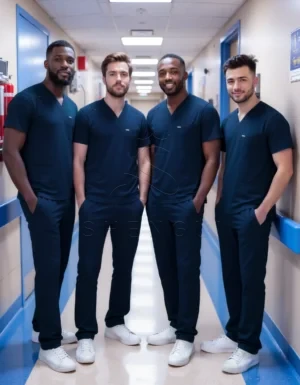 Work-Fisher_00001_rpzbg_1762415685 Modern V-Neck Medical Top with Four-Pocket Design | Eco-Friendly Hospital Wear