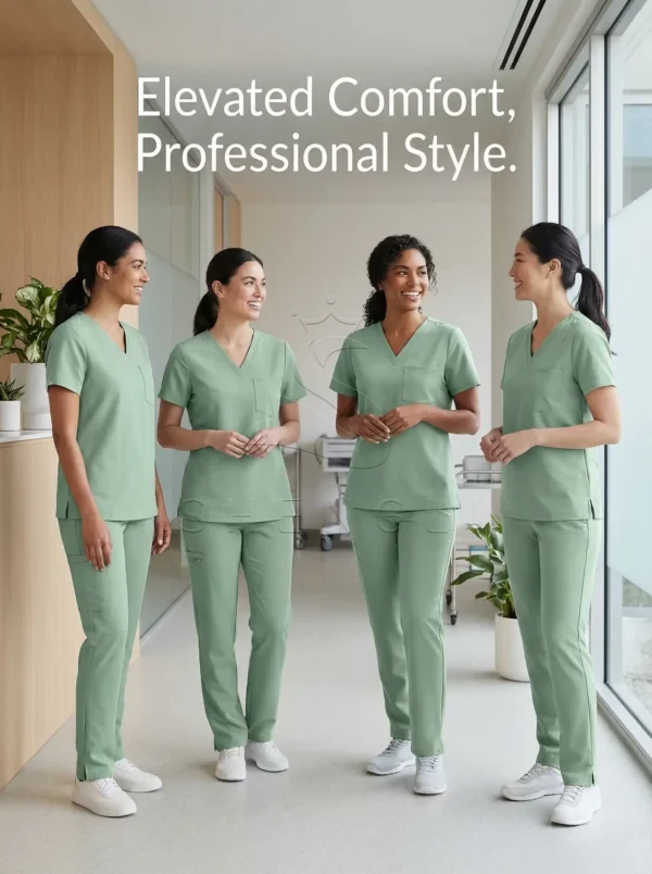 Sage Green TENCEL™ Scrub Top | Essential V-Neck Medical Top | Odor-Resistant & Breathable