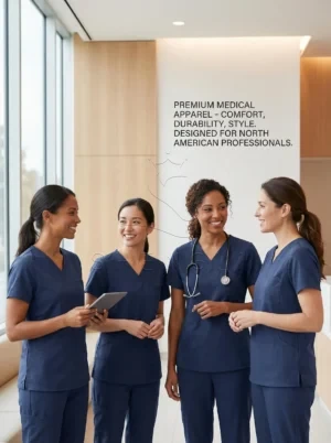 TENCEL™ Healthcare Uniform Top | Navy Antibacterial Scrub for Medical Professionals | Custom OEM