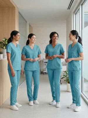 Professional Grade Scrub Top with TENCEL™ & Bacteria Control | Sage Green Medical Uniform