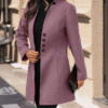 Women's Solid Color Single-Breasted Coat | Casual Fall & Winter Outerwear