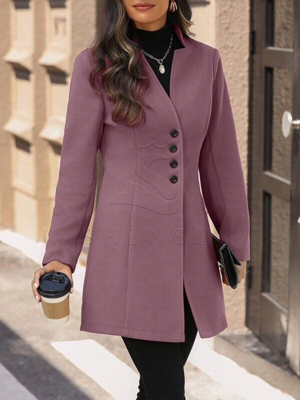 Women's Solid Color Single-Breasted Coat | Casual Fall & Winter Outerwear