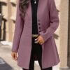 Women's Solid Color Single-Breasted Coat | Casual Fall & Winter Outerwear
