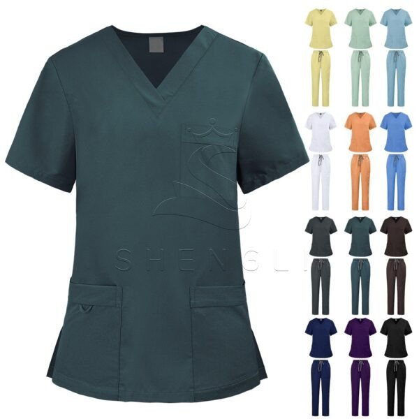 Women's Medical Scrub Set | V-Neck Top & Cargo Pants Uniform for Nurses & Healthcare Workers