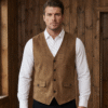 Men's Vintage Suede Waistcoat | Customizable Western Style Casual Vest for Wholesale