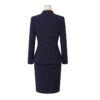 Elegant Navy Blue Women's Business Suit Set with Scarf - Professional Office Uniform for Ladies | Formal Work Blazer & Skirt Outfit