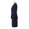 Elegant Navy Blue Women's Business Suit Set with Scarf - Professional Office Uniform for Ladies | Formal Work Blazer & Skirt Outfit