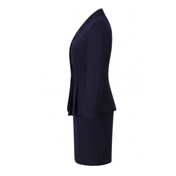 Navy Blue Peplum Business Skirt Suit | Formal Professional Office Work Suit for Women