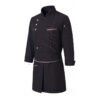 Premium Black Chef Coat with Apron Set, Professional Kitchen Uniform with Moisture-Wicking & Stain-Resistant, Ergonomic Chef Jacket for Restaurants & Hotels