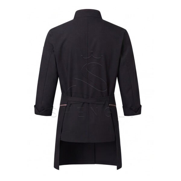 Premium Black Chef Coat with Apron Set, Professional Kitchen Uniform with Moisture-Wicking & Stain-Resistant, Ergonomic Chef Jacket for Restaurants & Hotels