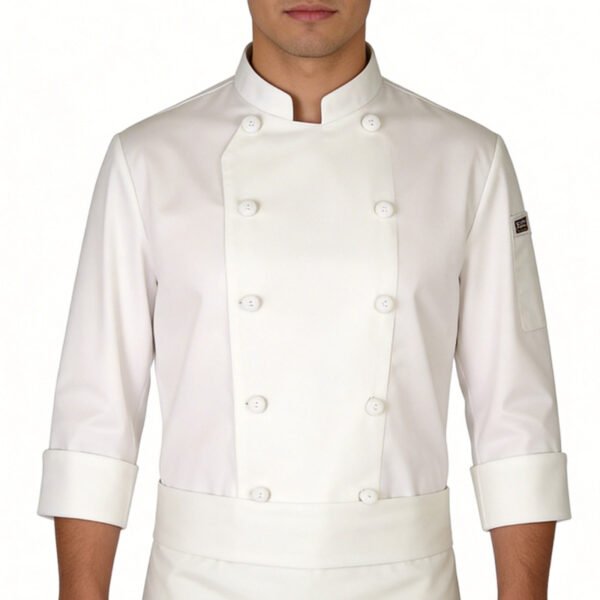 Premium White Chef Jacket - Professional Stain Resistant Chef Uniform for Men