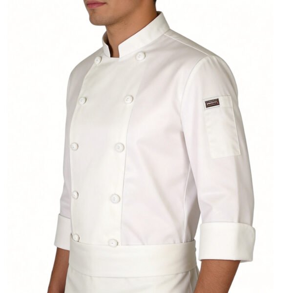 Premium White Chef Jacket - Professional Stain Resistant Chef Uniform for Men