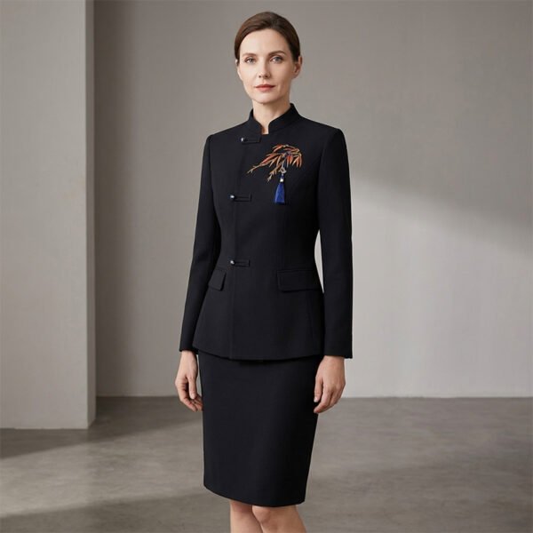 Elegant Heritage Traditional Chinese Embroidery Business Suit | Premium Formal Office Uniform
