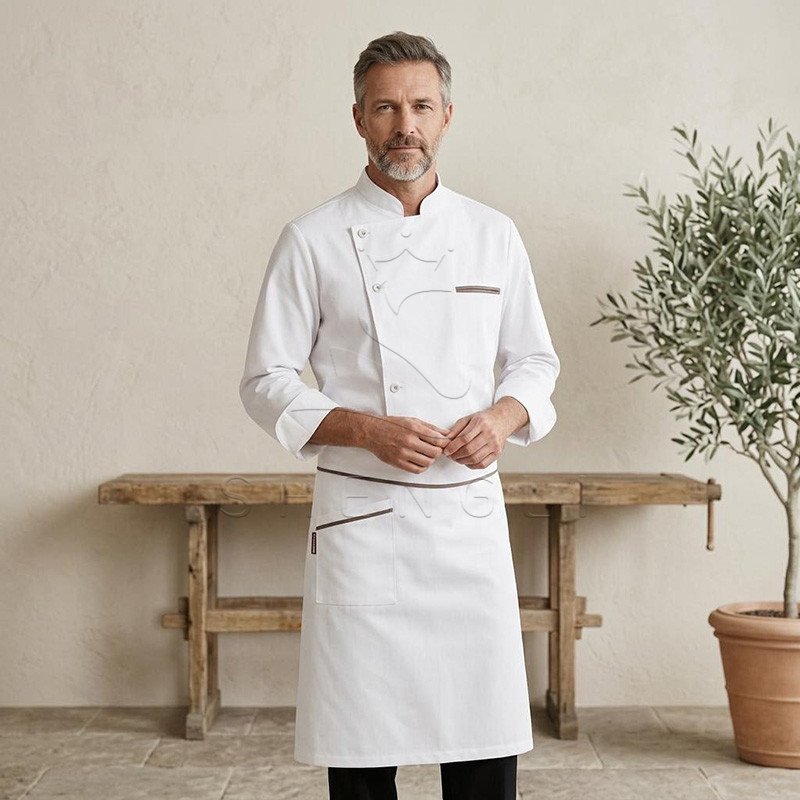 Premium Chef Coat with Apron - Professional Culinary Uniform for ...